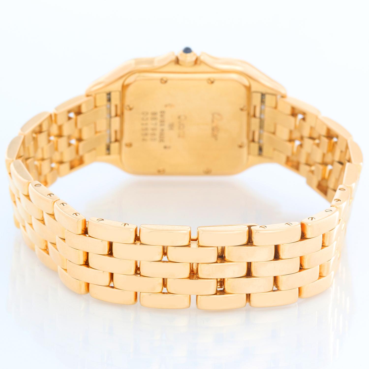 Cartier Panther 18k Yellow Gold Men's Quartz Watch with Date W25014B9 In condizioni ottime in vendita a Dallas, TX