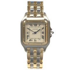 Cartier Panther 3 Stripe Steel and Yellow Gold Large Quartz Wrist Watch
