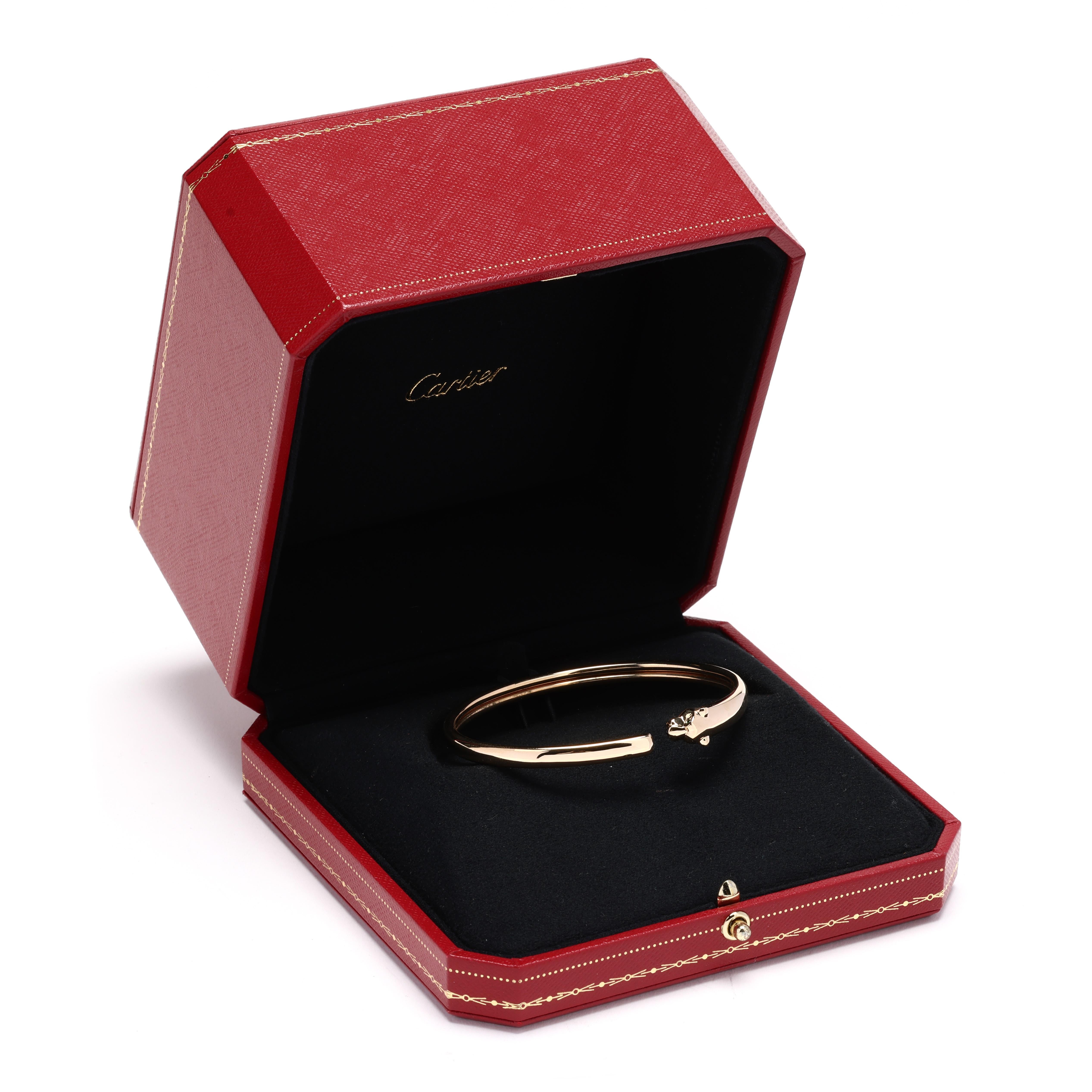Cartier Panther Bracelet, 18k Yellow Gold, Black Onyx and Tsavorite Garnet  For Sale 2