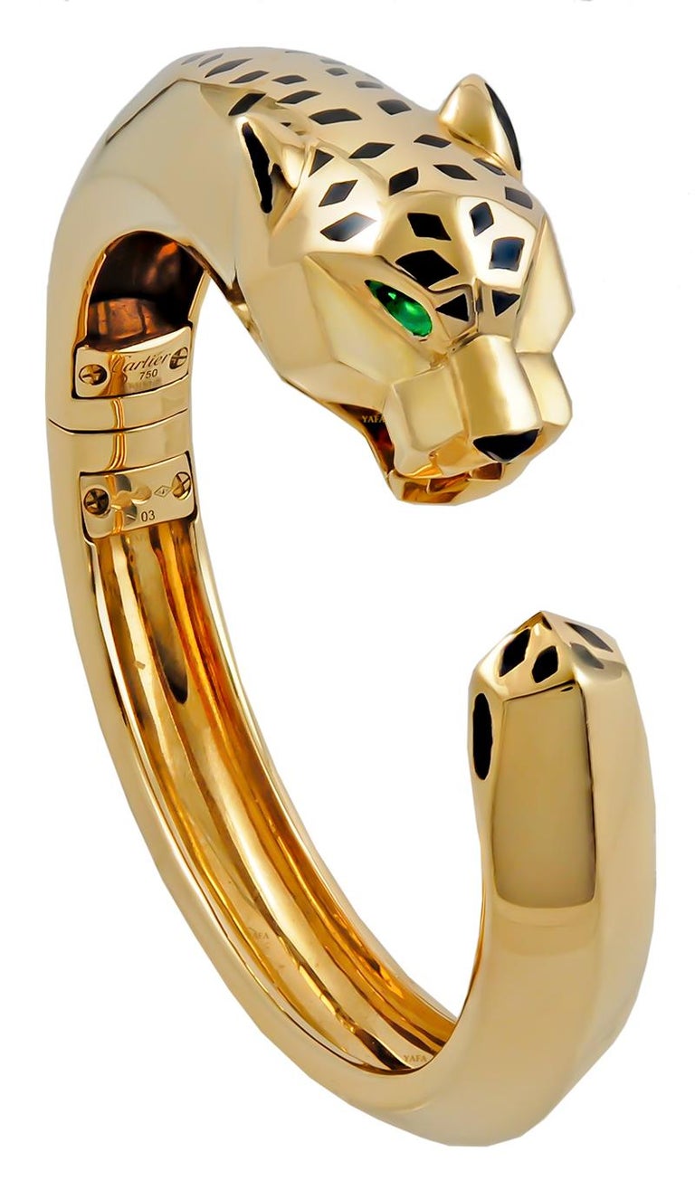 Cartier Panthere Peridot Onyx Cuff Bracelet at 1stDibs | cartier panthere  bracelet, cartier panther bracelet price, panther bracelet cartier