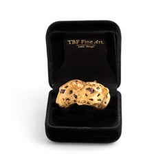 Cartier Panther Brooch in Gold with Onyx Spots and Ruby Eyes