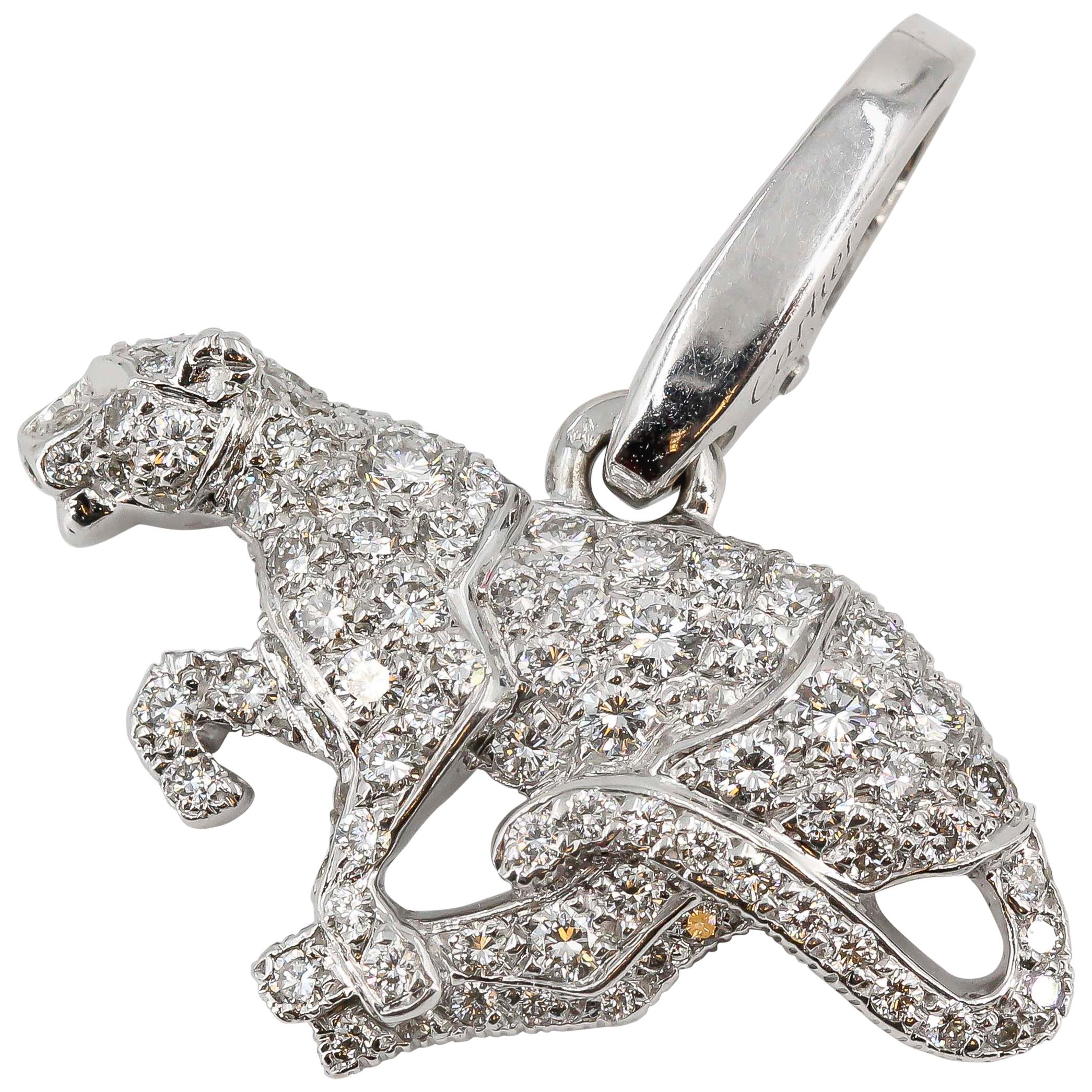 Cartier Panther Diamond and 18 Karat White Gold Charm