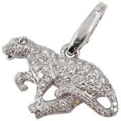 Cartier Panther Diamond and 18 Karat White Gold Charm