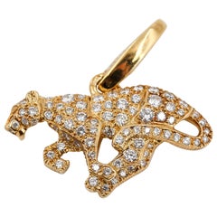 Cartier Panther Diamond and 18 Karat Yellow Gold Charm
