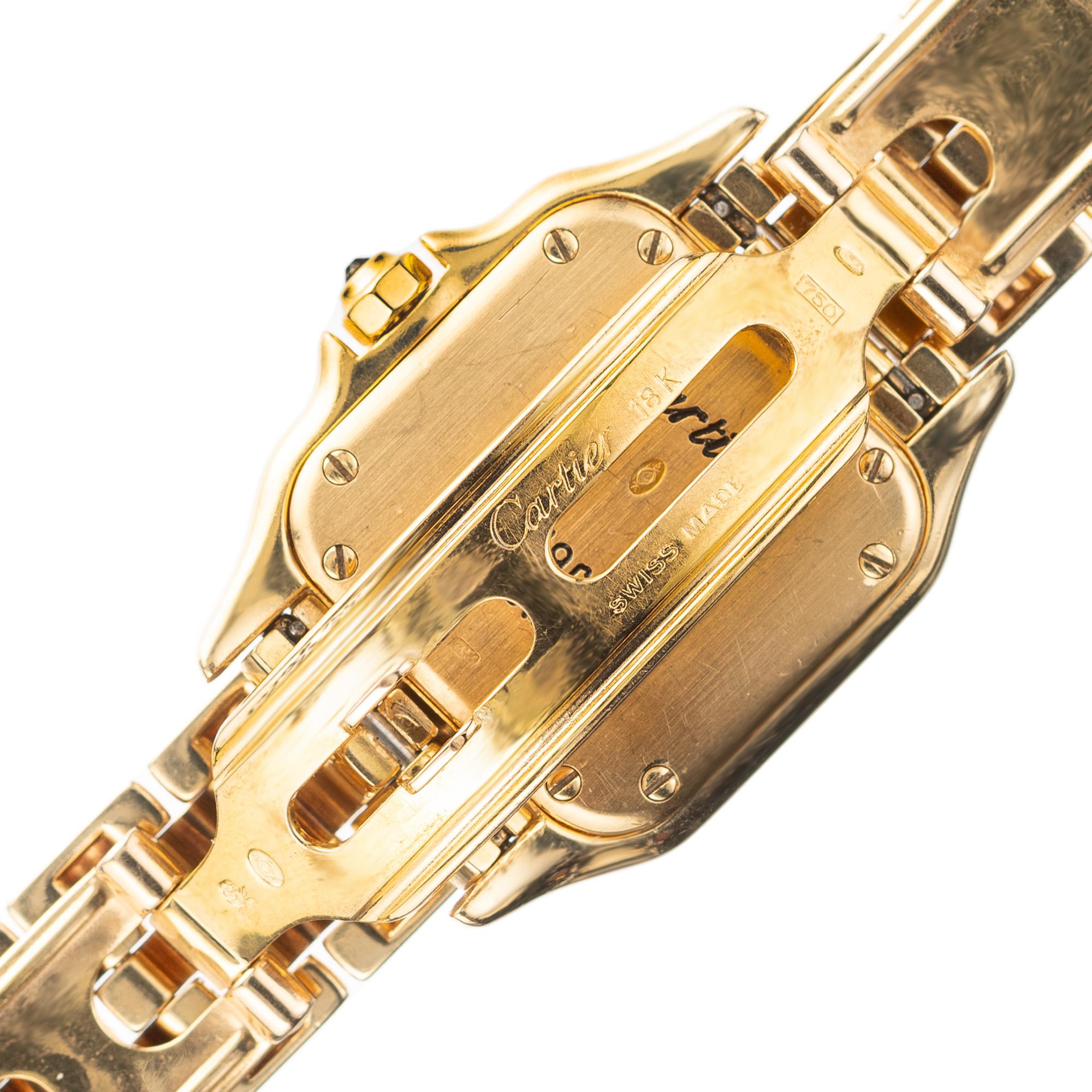 Cartier Panther Diamond Bezel Silver Dial 18k Yellow Gold Wristwatch 3