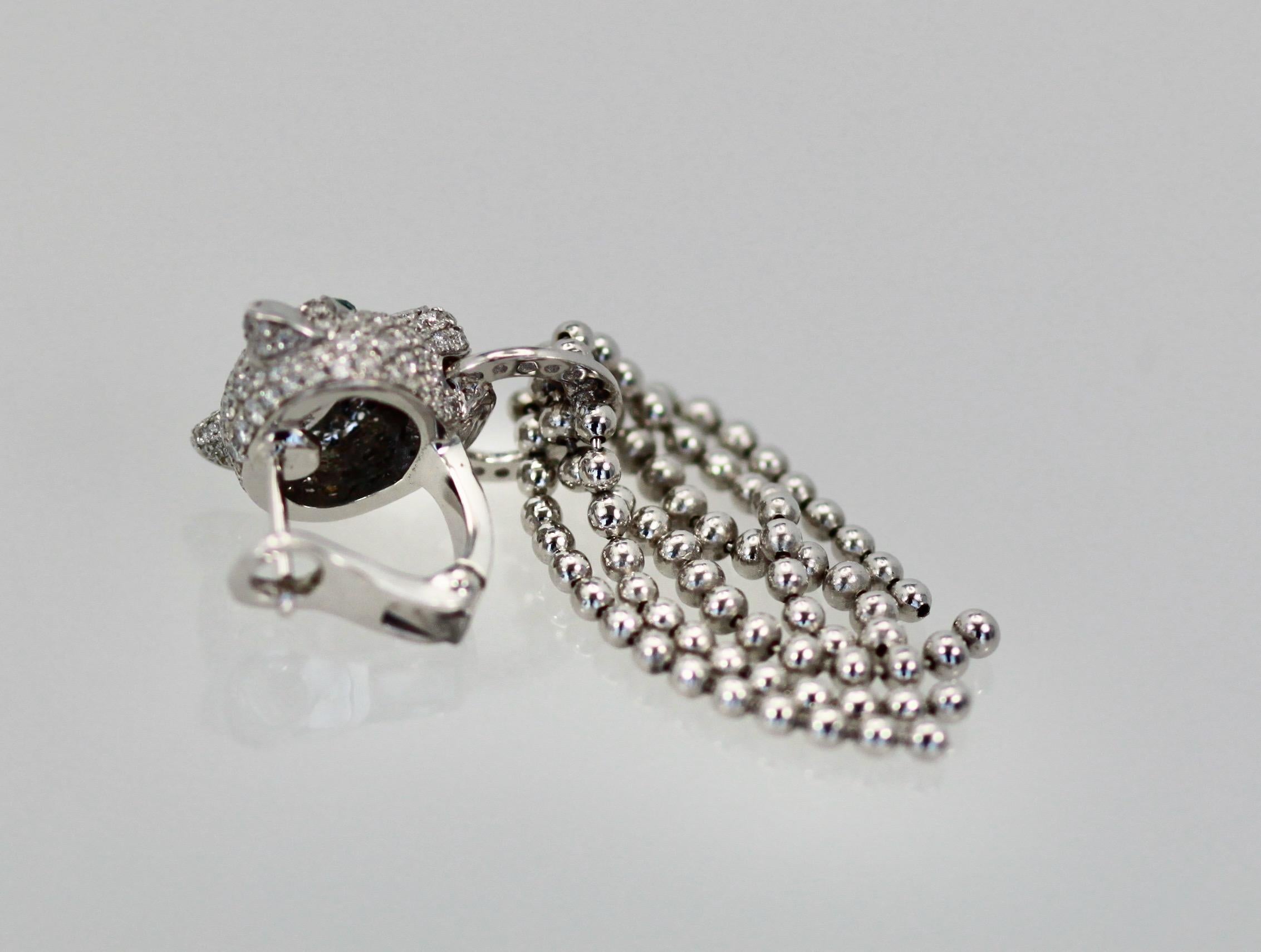 Cartier Panther Diamond Earrings with Tassels 4