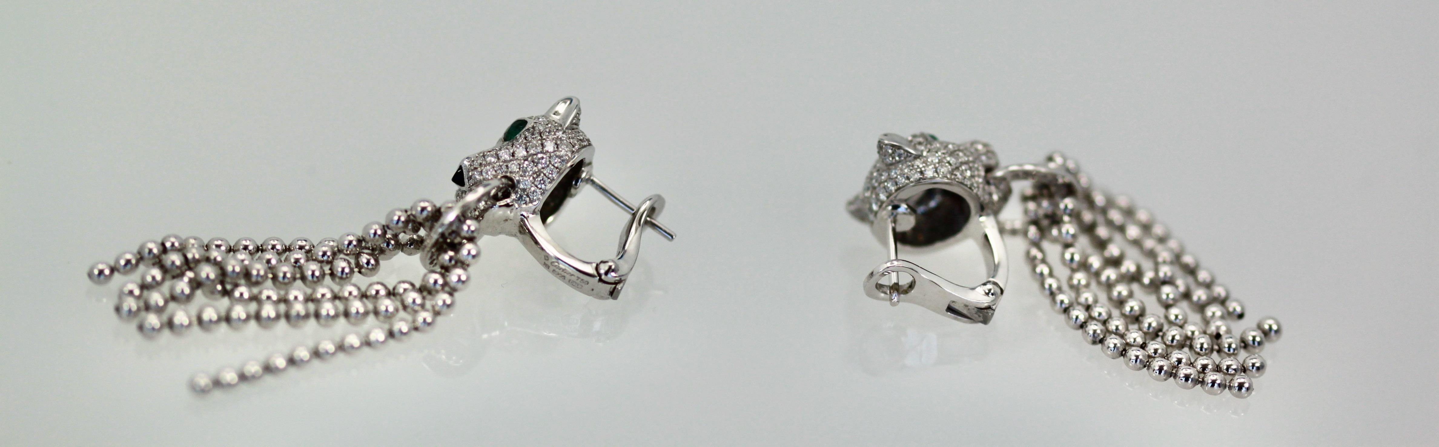 Cartier Panther Diamond Earrings with Tassels 1