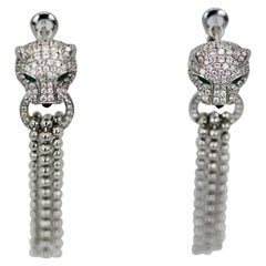 Cartier Panther Diamond Earrings with Tassels