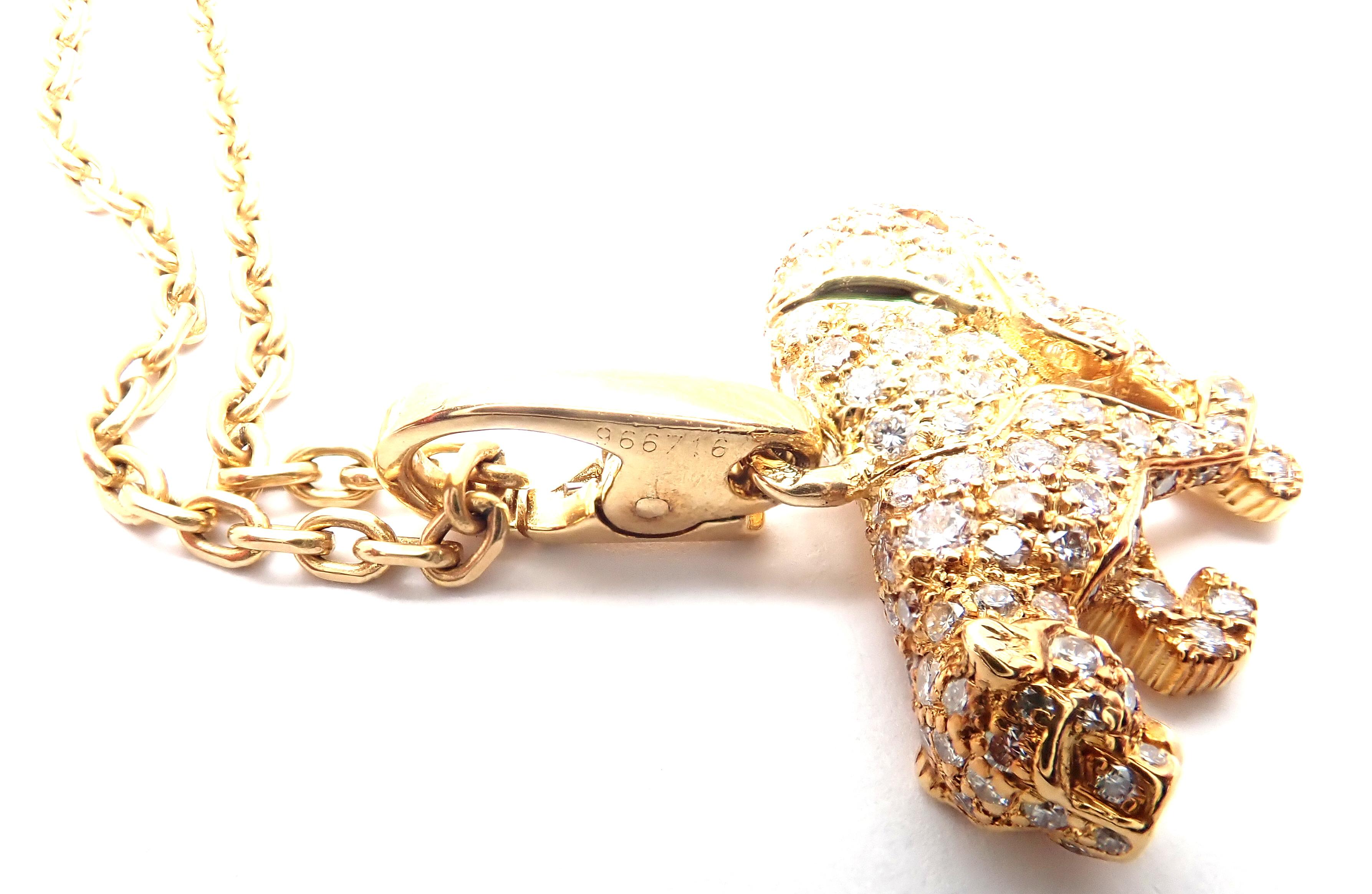 Cartier Panther Diamond Yellow Gold Pendant Necklace 2