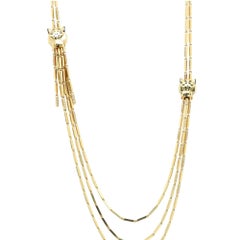 Cartier Panther Double Panthere 18k Gold Necklace Tassel Vintage