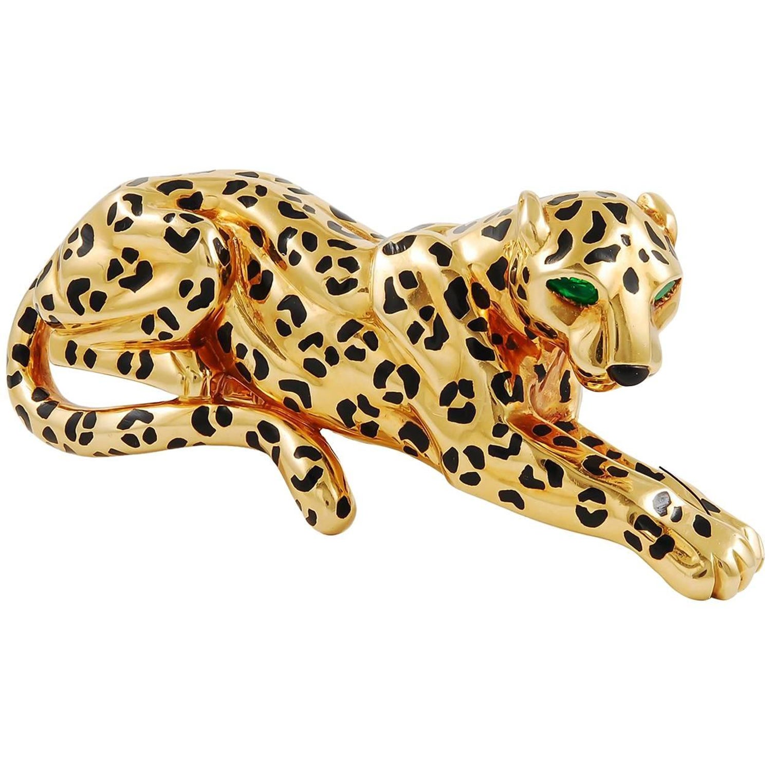 Cartier Panther Gold Brooch at 1stdibs