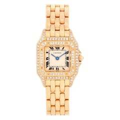 Cartier Panther Ladies 18 Karat Yellow Gold Diamond Watch