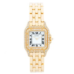 Cartier Panther Ladies 18 Karat Yellow Gold Diamond Watch