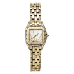 Cartier Panther Ladies 18 Karat Yellow Gold Watch Set with Diamonds