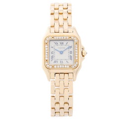 Cartier Ladies Yellow Gold Diamond Panther Quartz Wristwatch