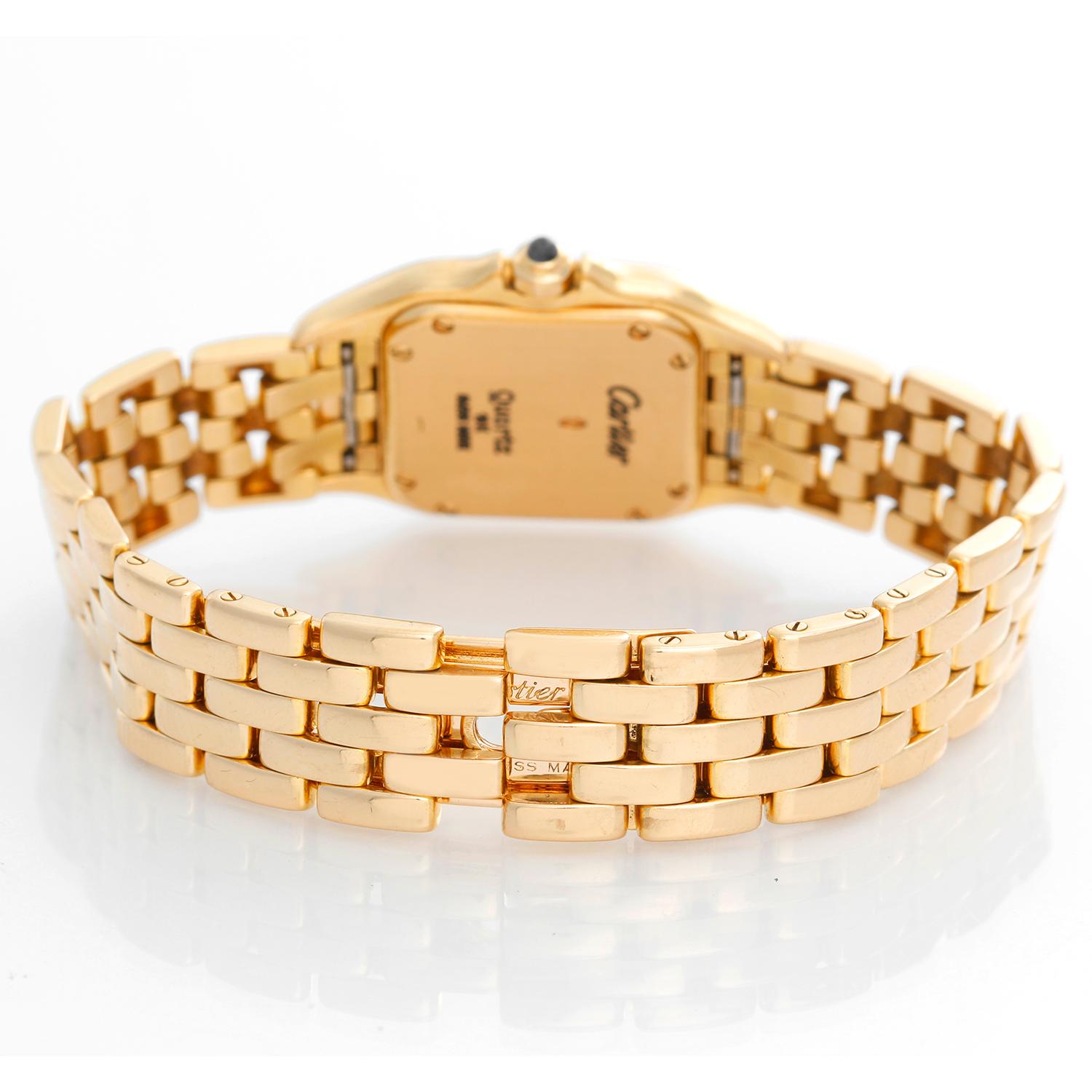 Cartier Panther Ladies 18 Karat Yellow Gold Panthere Watch W25022B9 In Excellent Condition In Dallas, TX