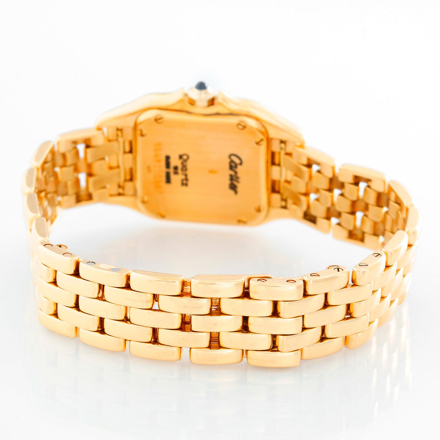 Cartier Panther Ladies 18 Karat Yellow Gold Panthere Watch W25022B9 In Excellent Condition In Dallas, TX
