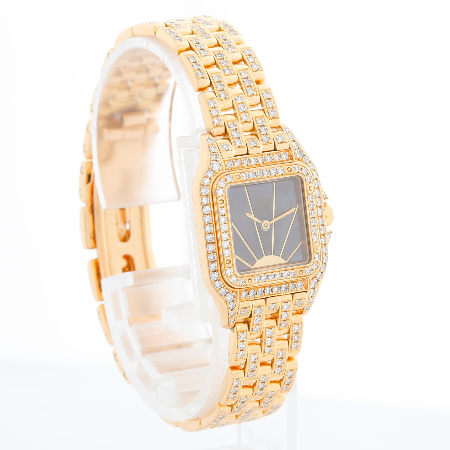 Cartier Panthère pour femmes en or jaune 18 carats pavé de diamants et nacre de Tahiti W Excellent état - En vente à Dallas, TX