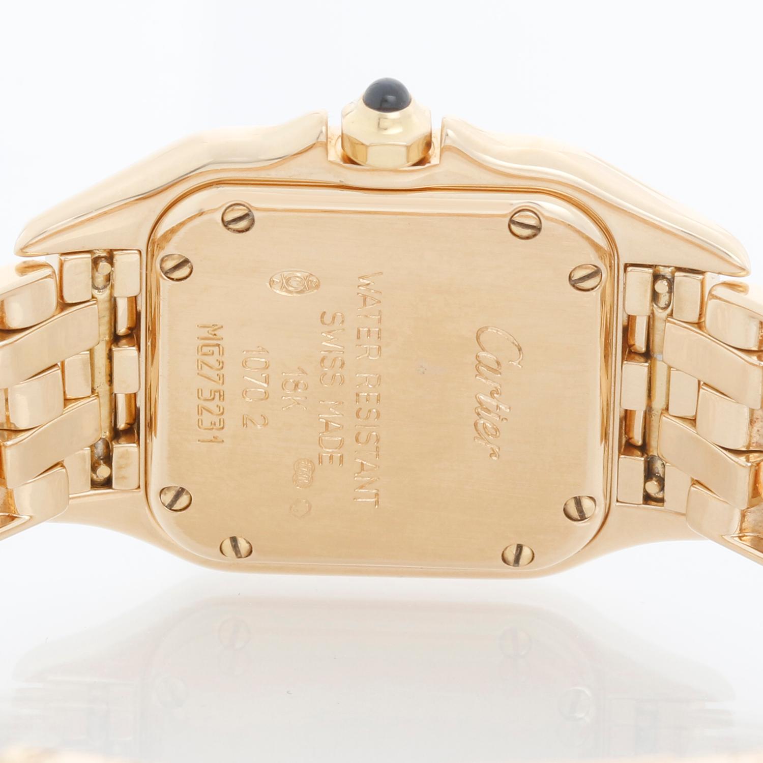 Cartier Panther Ladies 18k Yellow Gold Watch 1070 W25022B9 In Excellent Condition In Dallas, TX