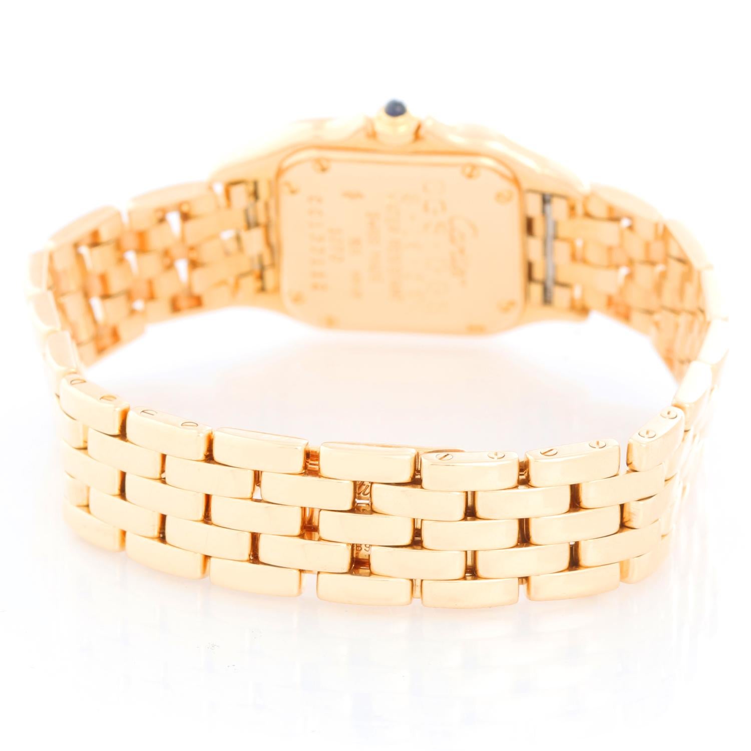 Cartier Panther Ladies 18k Yellow Gold Watch In Excellent Condition In Dallas, TX