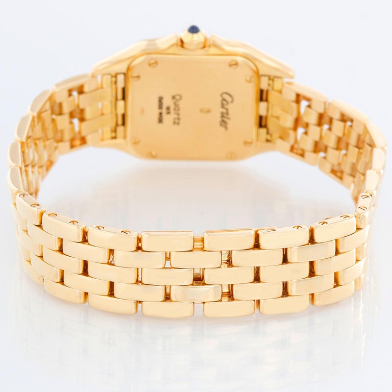 Cartier Panther Ladies 18k Yellow Gold Watch In Excellent Condition For Sale In Dallas, TX