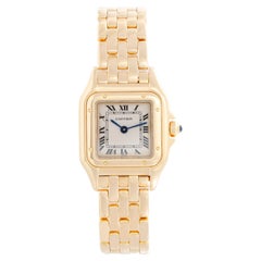 Vintage Cartier Panther Ladies 18k Yellow Gold Watch
