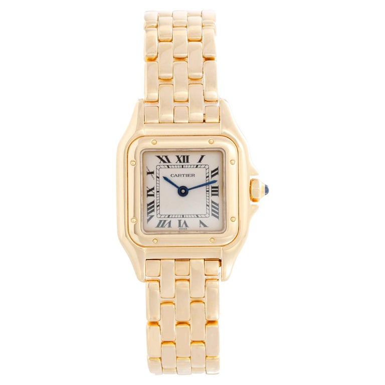 Cartier Panther Ladies 18k Yellow Gold Watch For Sale