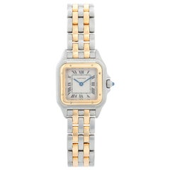 Cartier Panther Ladies 2-Tone 2-Row Steel and Gold Watch W25029B6