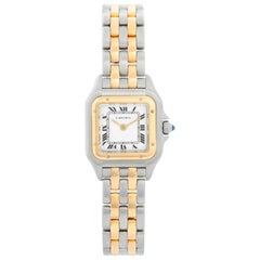 Cartier Panther Ladies 2-Tone 2-Row Steel and Gold Watch W25029B6