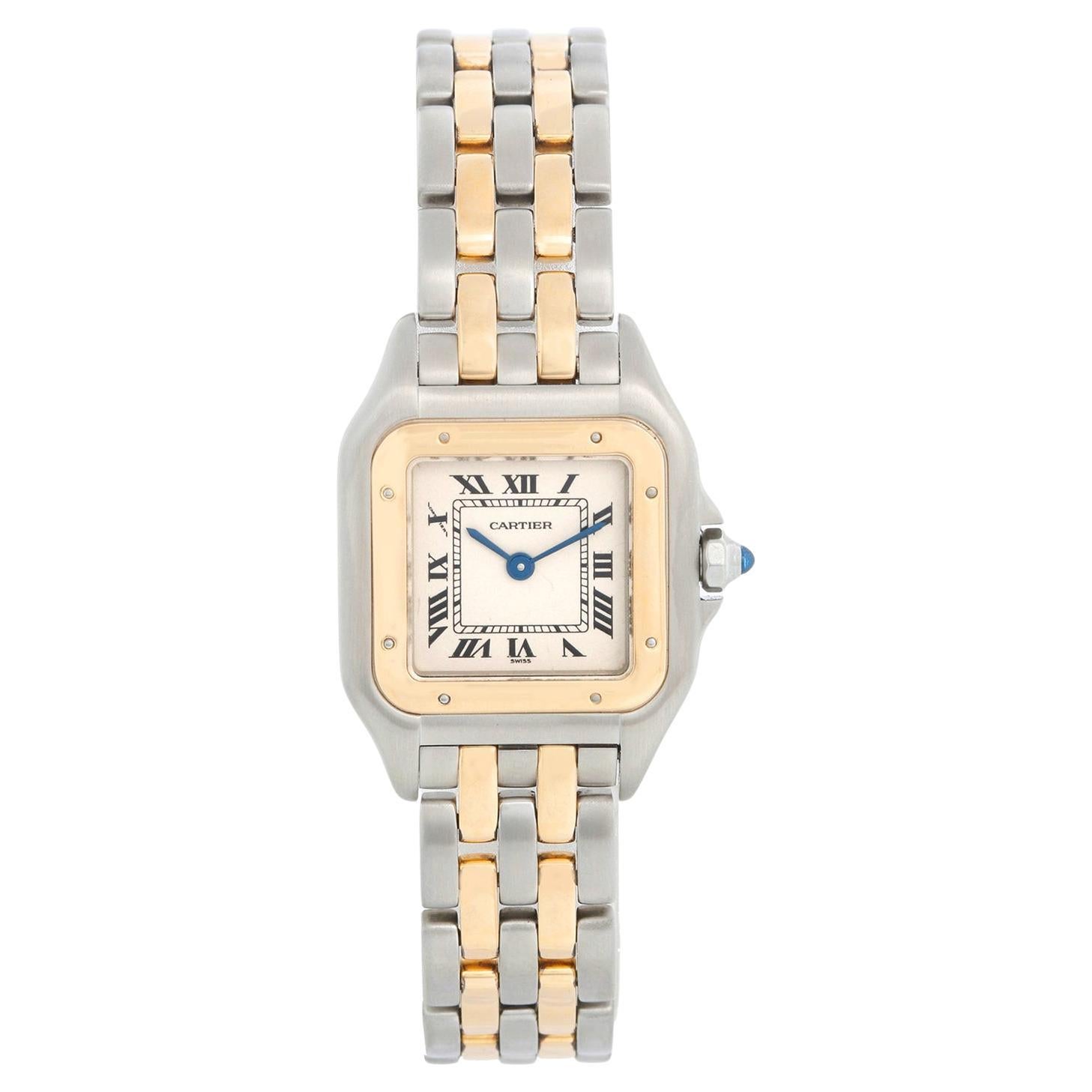 Cartier Panther Ladies 2-Tone 2-Row Steel & Gold Watch W25029B6