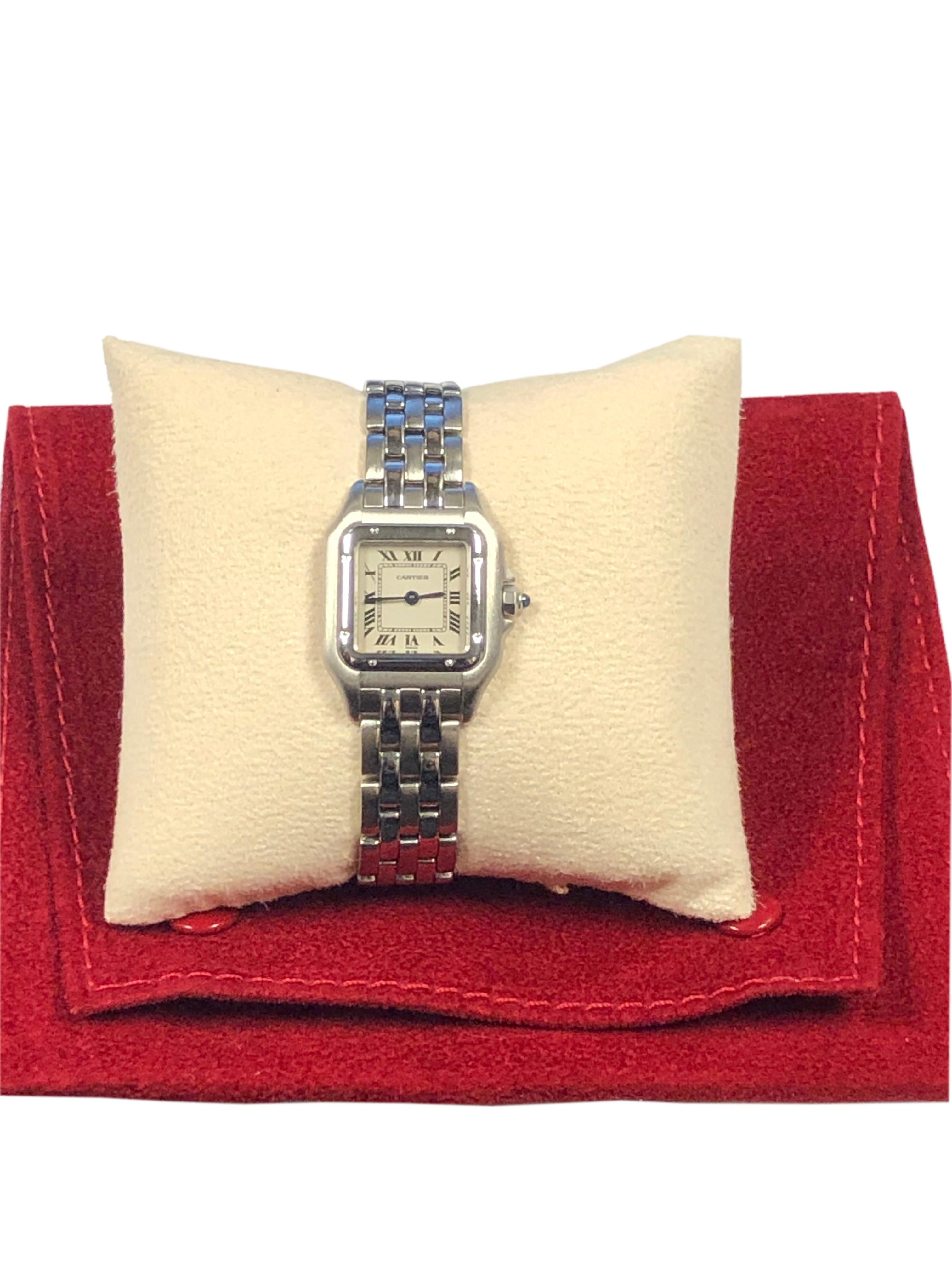 Cartier Panther Ladies Steel 1320 Quartz Wrist Watch In Excellent Condition In Chicago, IL