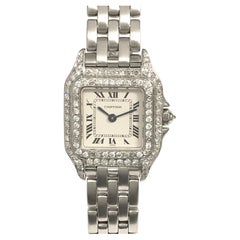 Cartier Panther Ladies Steel and Diamonds Quartz Wrist Watch