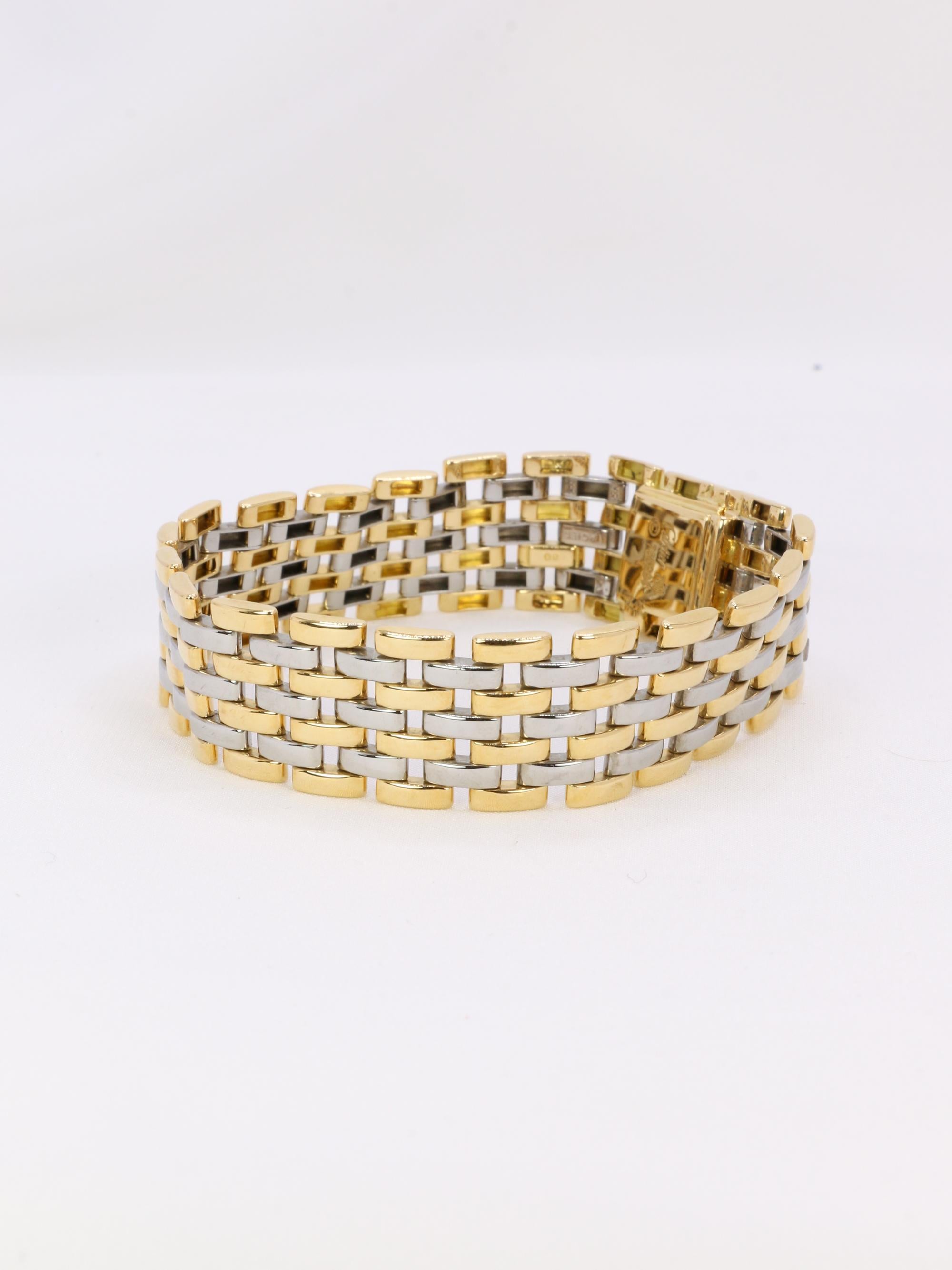 CARTIER Pulsera de eslabones Pantera de oro amarillo y acero en venta 6