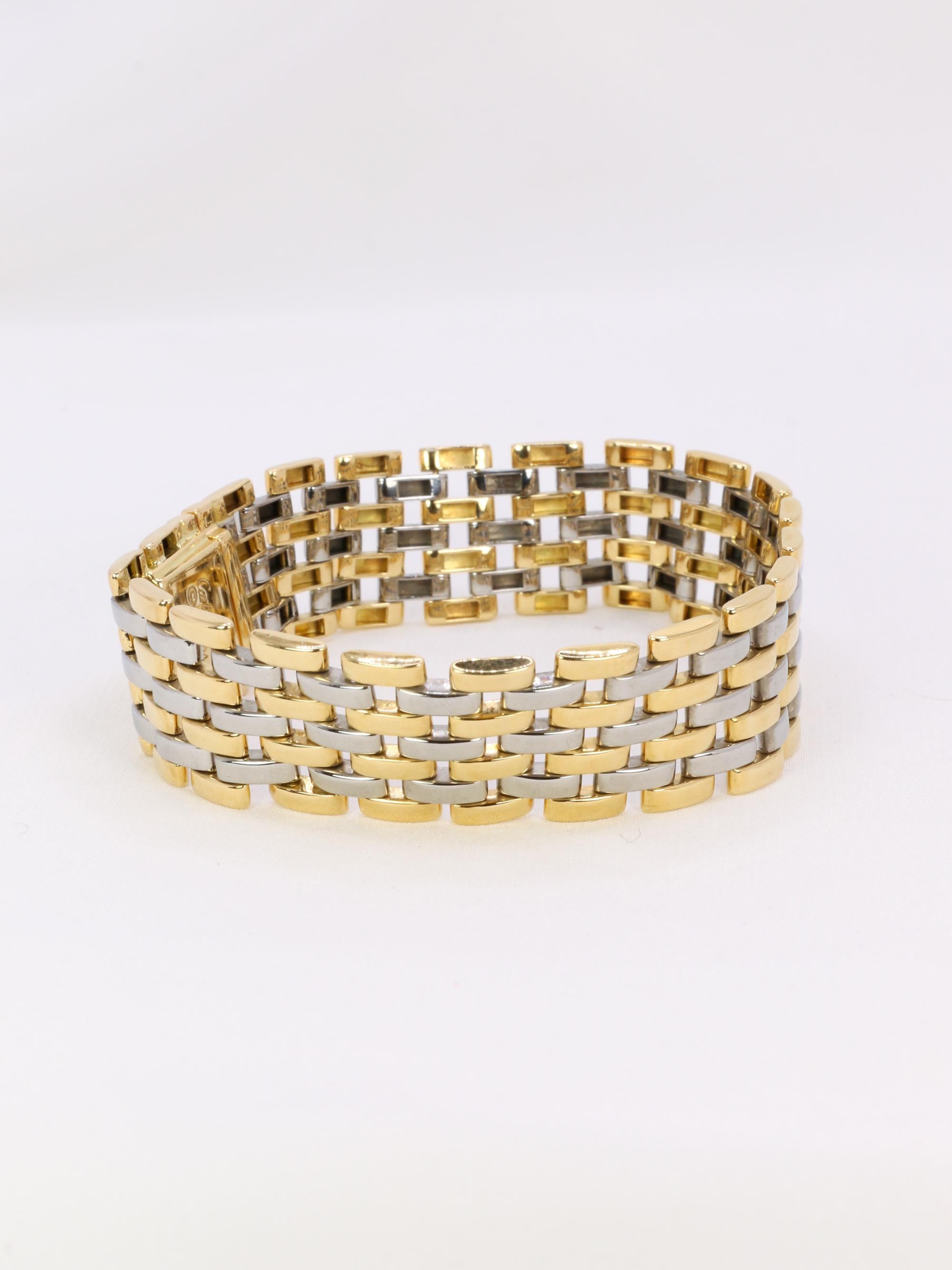 CARTIER Pulsera de eslabones Pantera de oro amarillo y acero en venta 8