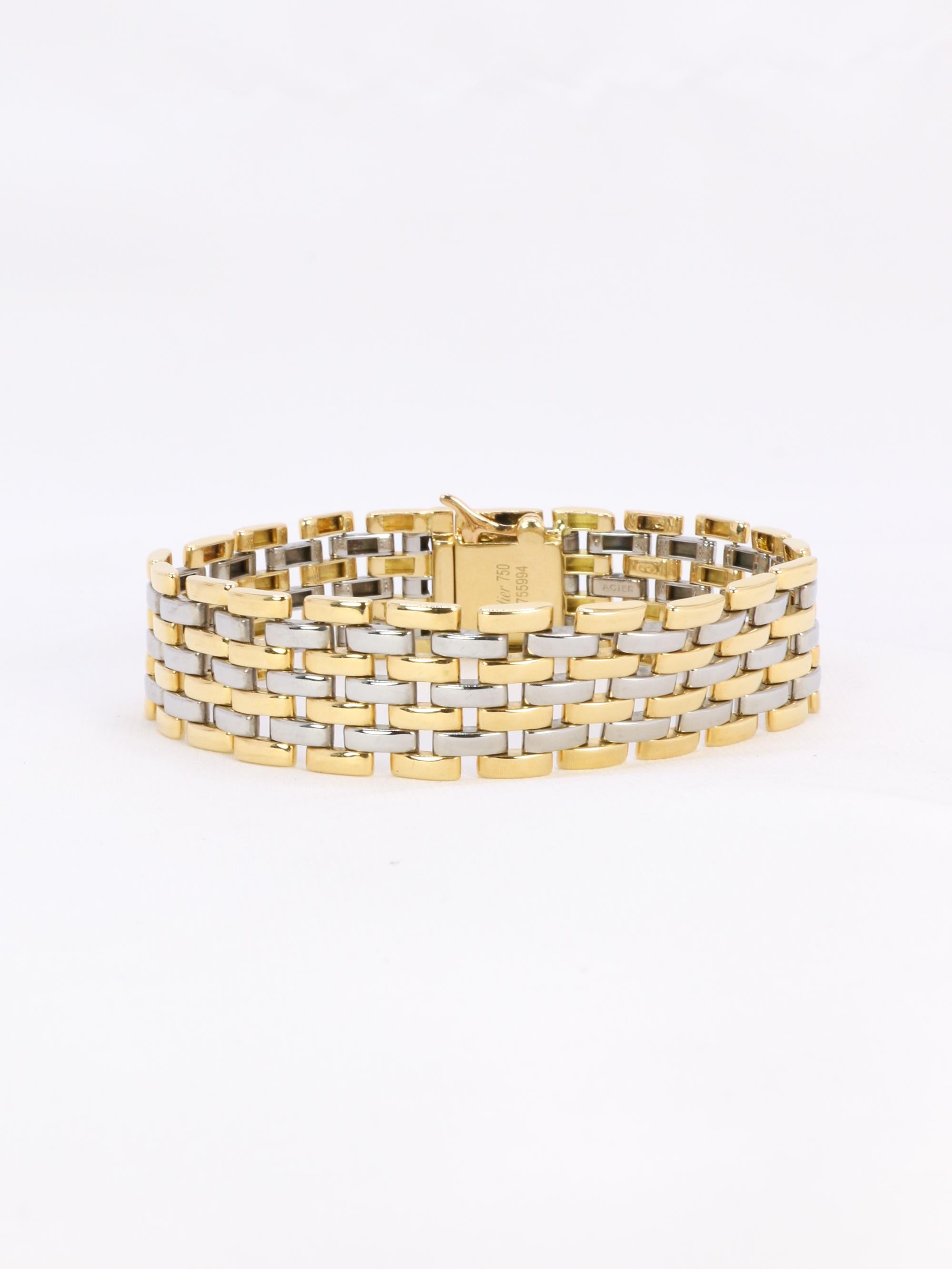 CARTIER Pulsera de eslabones Pantera de oro amarillo y acero en venta 9