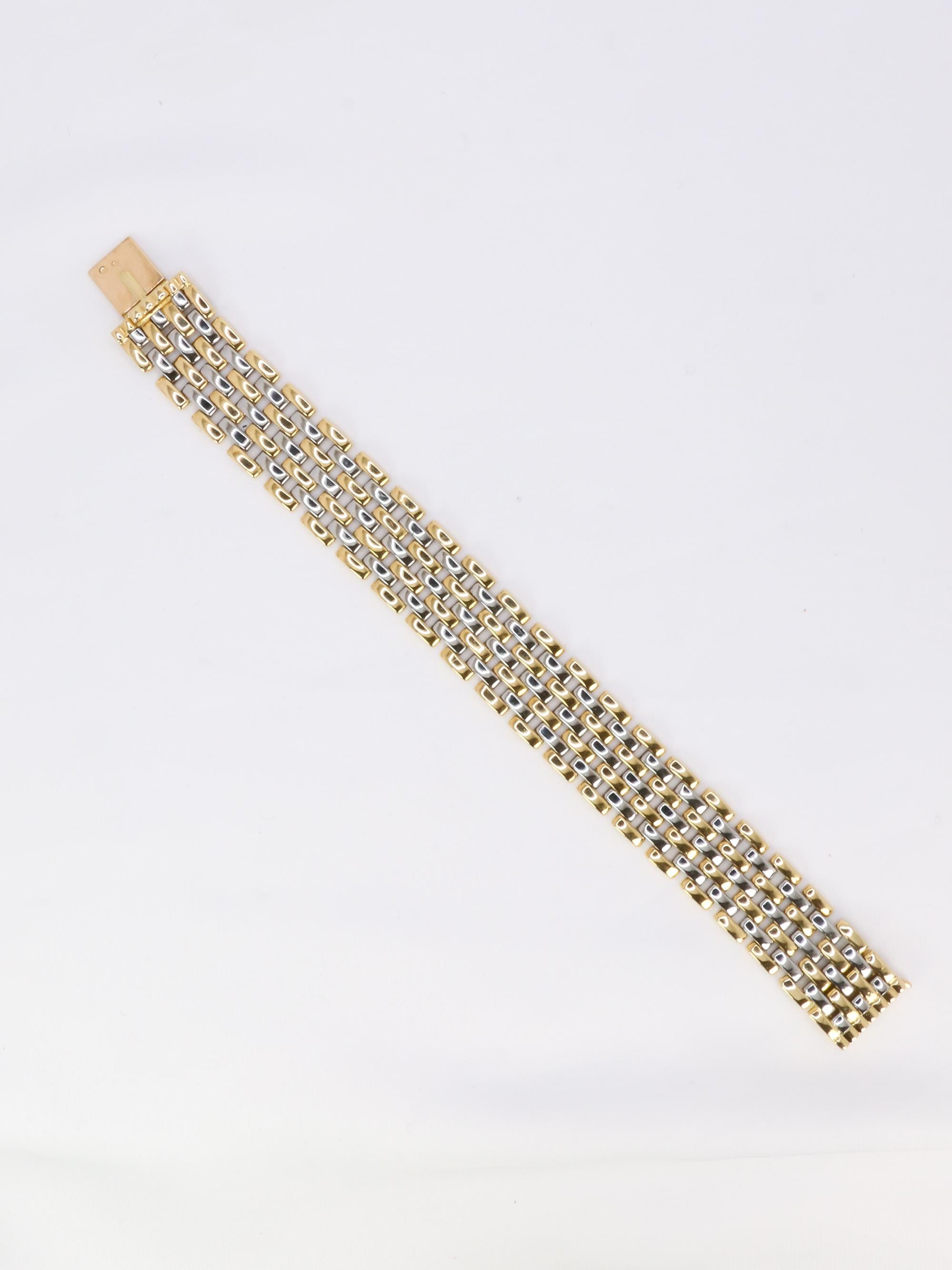 CARTIER Pulsera de eslabones Pantera de oro amarillo y acero en Bueno estado para la venta en PARIS, FR