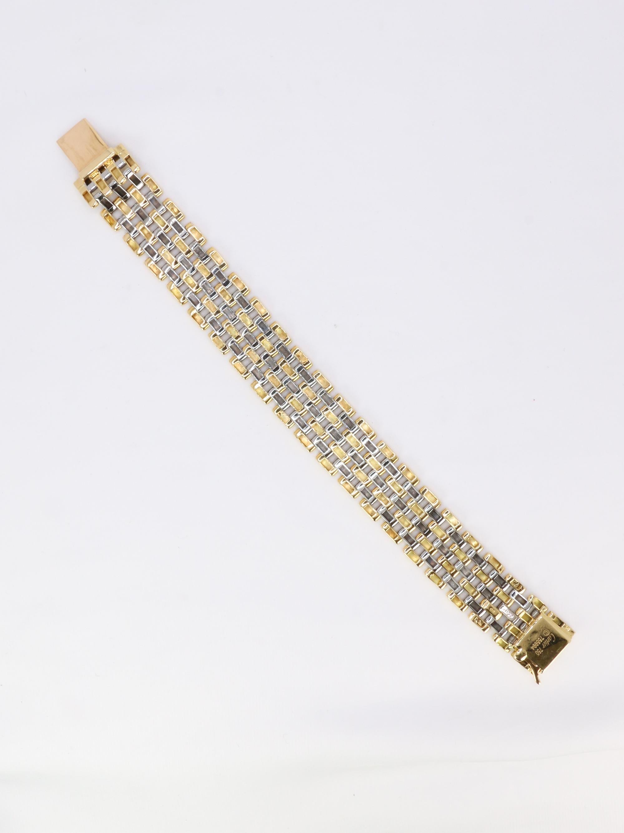 CARTIER Pulsera de eslabones Pantera de oro amarillo y acero en venta 1