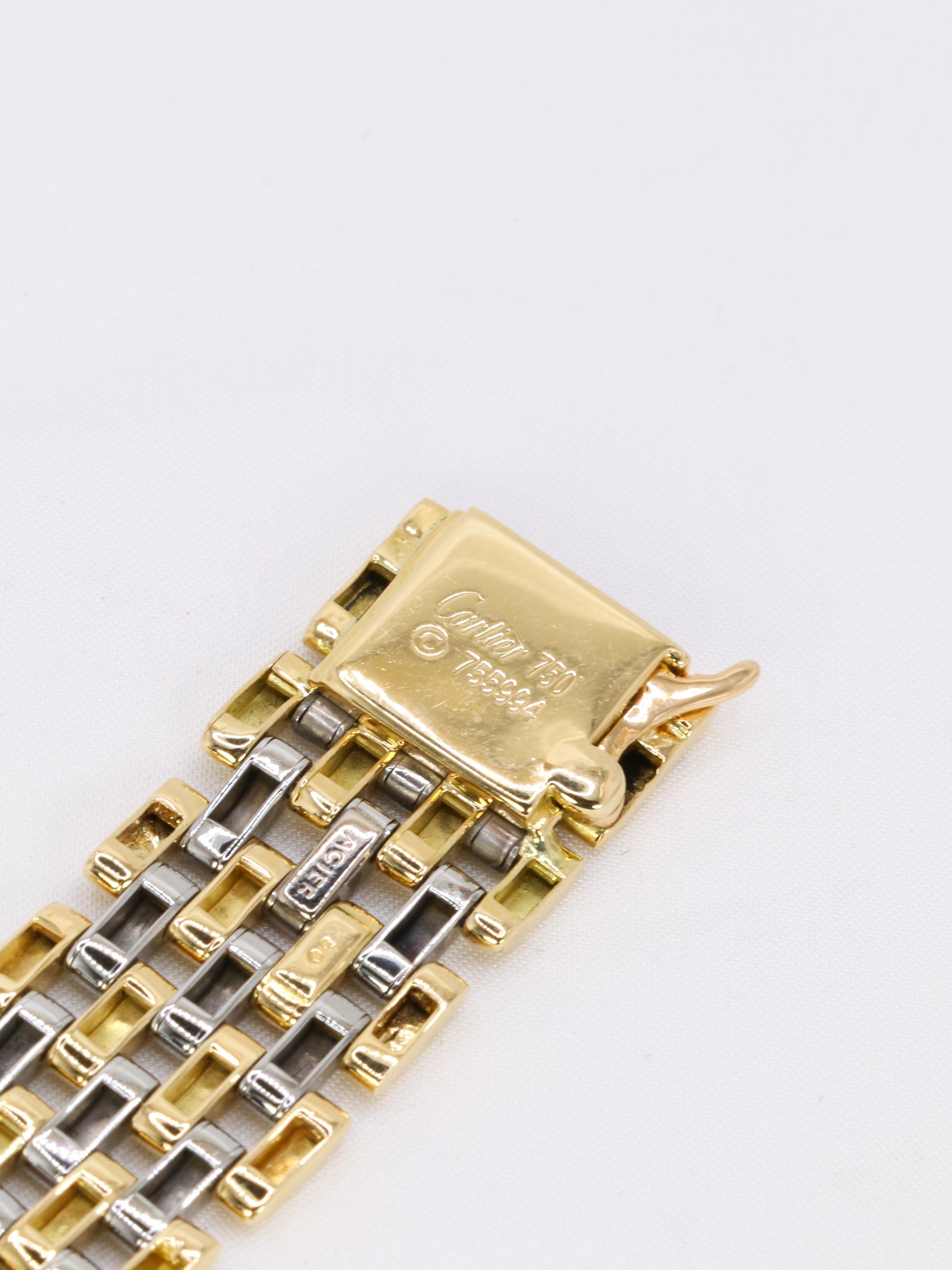 CARTIER Pulsera de eslabones Pantera de oro amarillo y acero en venta 2