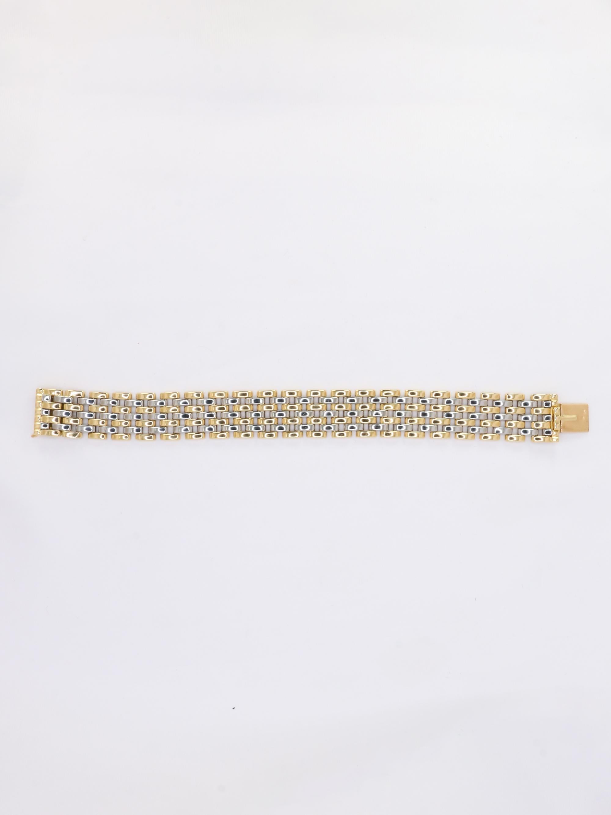 CARTIER Pulsera de eslabones Pantera de oro amarillo y acero en venta 4