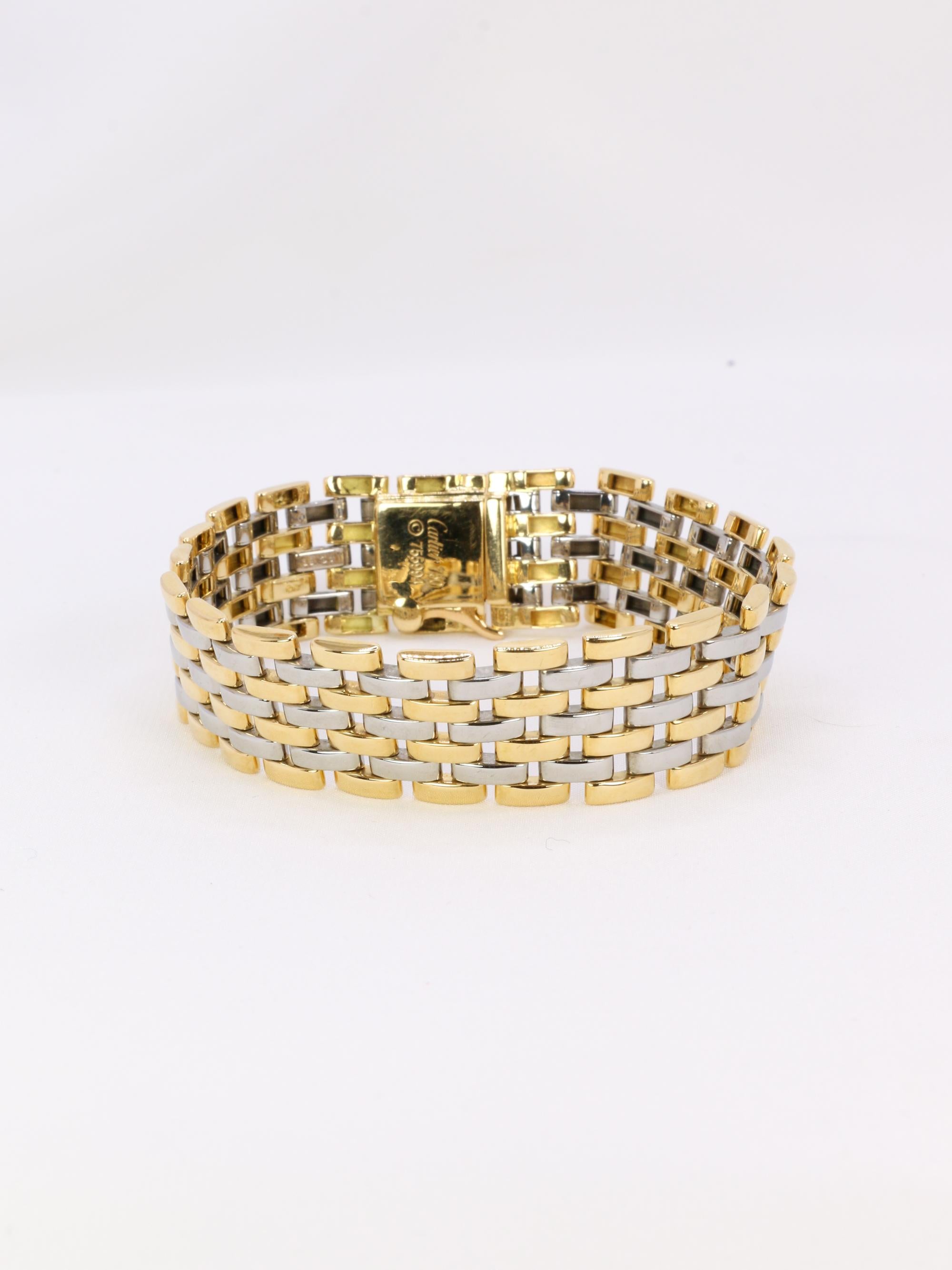 CARTIER Pulsera de eslabones Pantera de oro amarillo y acero en venta 5