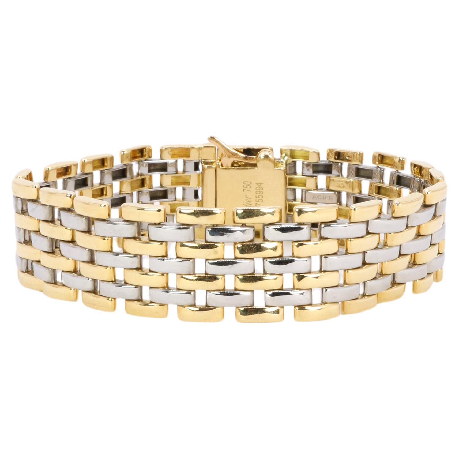 CARTIER Pulsera de eslabones Pantera de oro amarillo y acero en venta