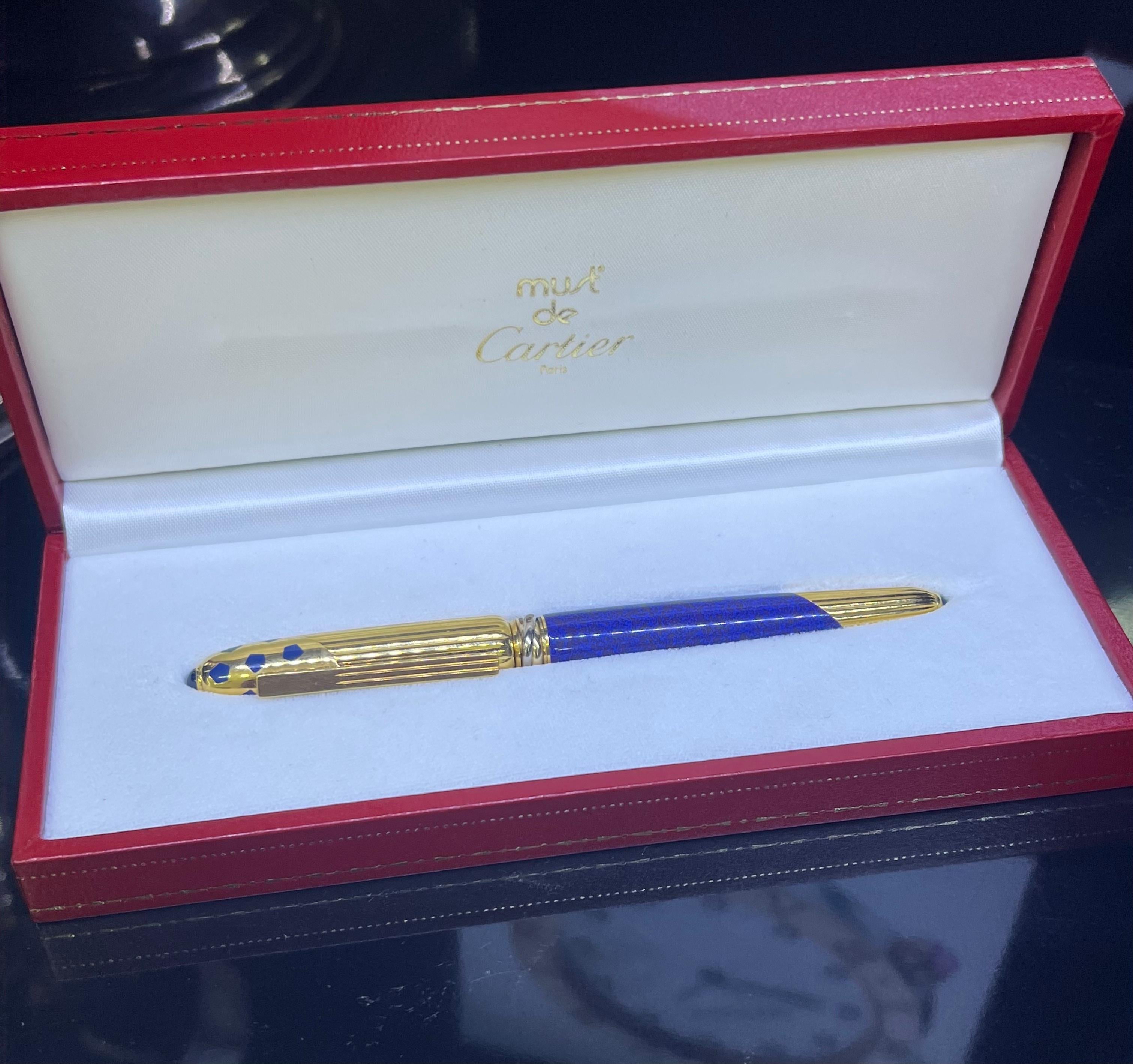 cartier blue pen