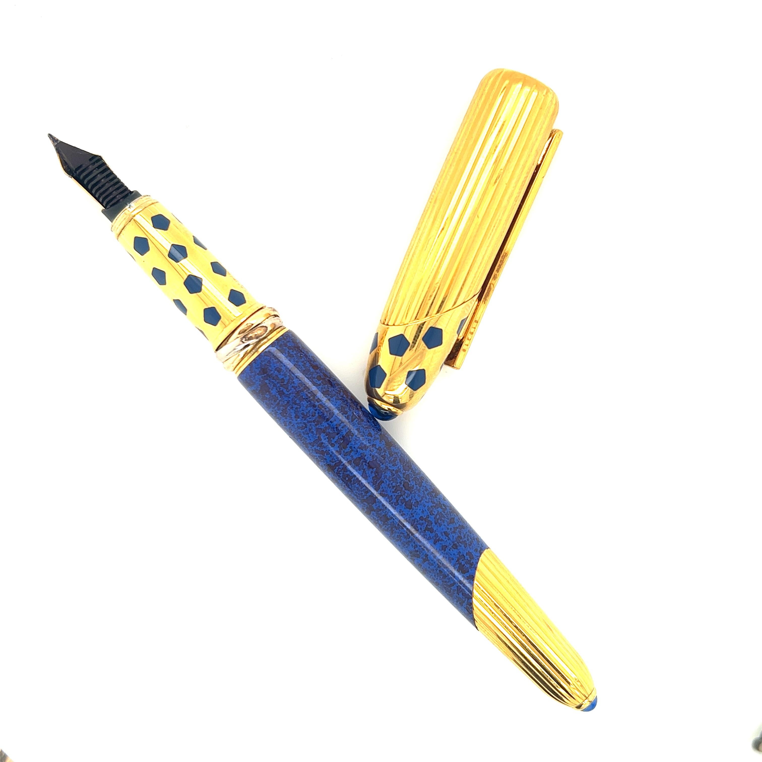 cartier pen blue