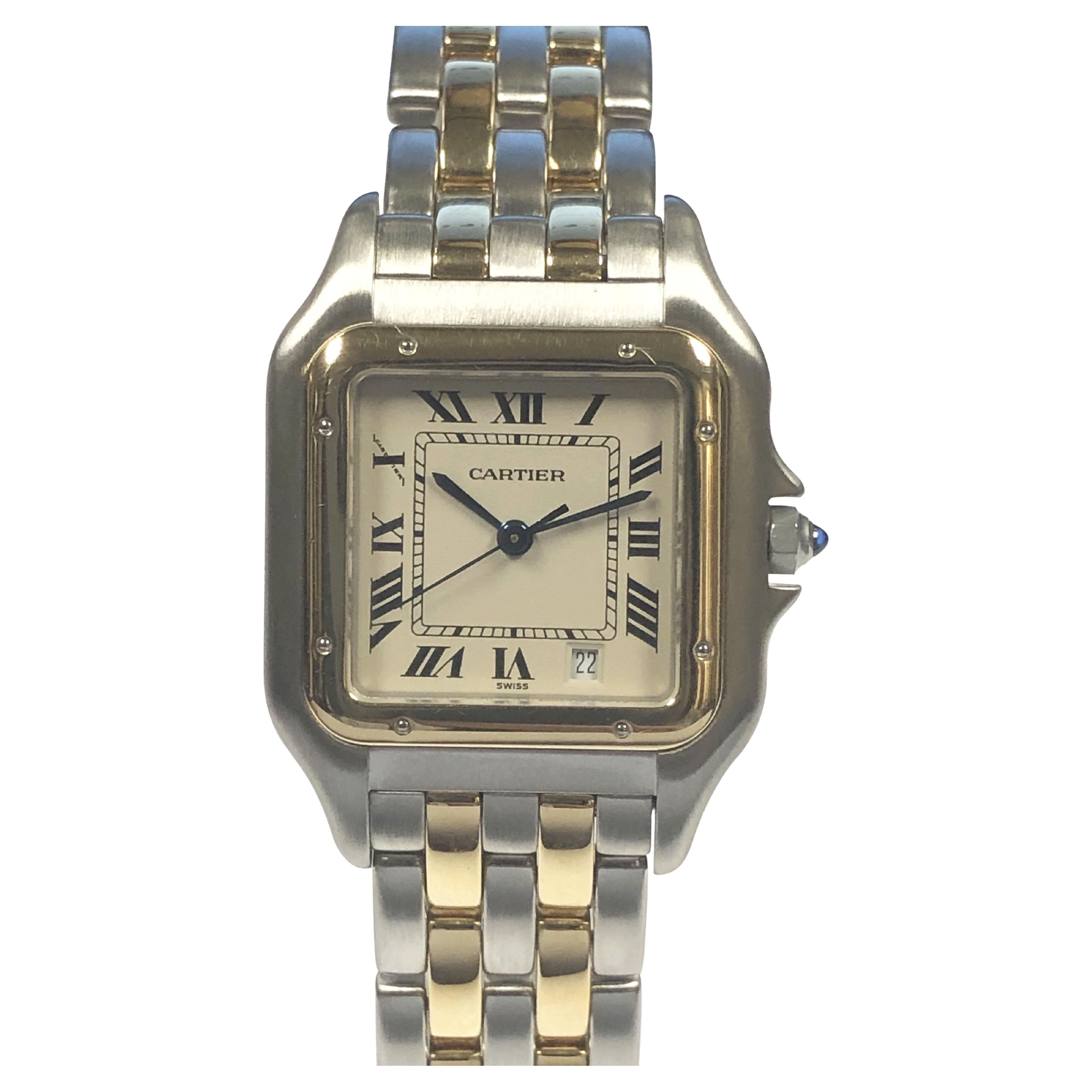 Cartier Panther Mid Size Gold and Steel Quartz Wrist Watch