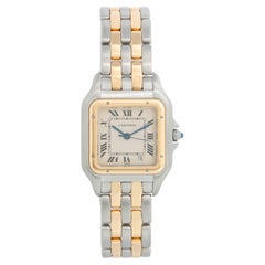 Cartier Panther Midsize 2-farbige 2-reihige Uhr aus Stahl und Gold
