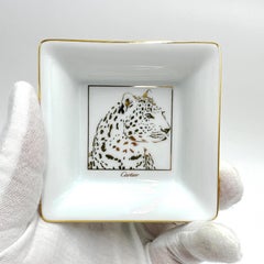 CARTIER Panther Motif Porcelain Trinket Tray