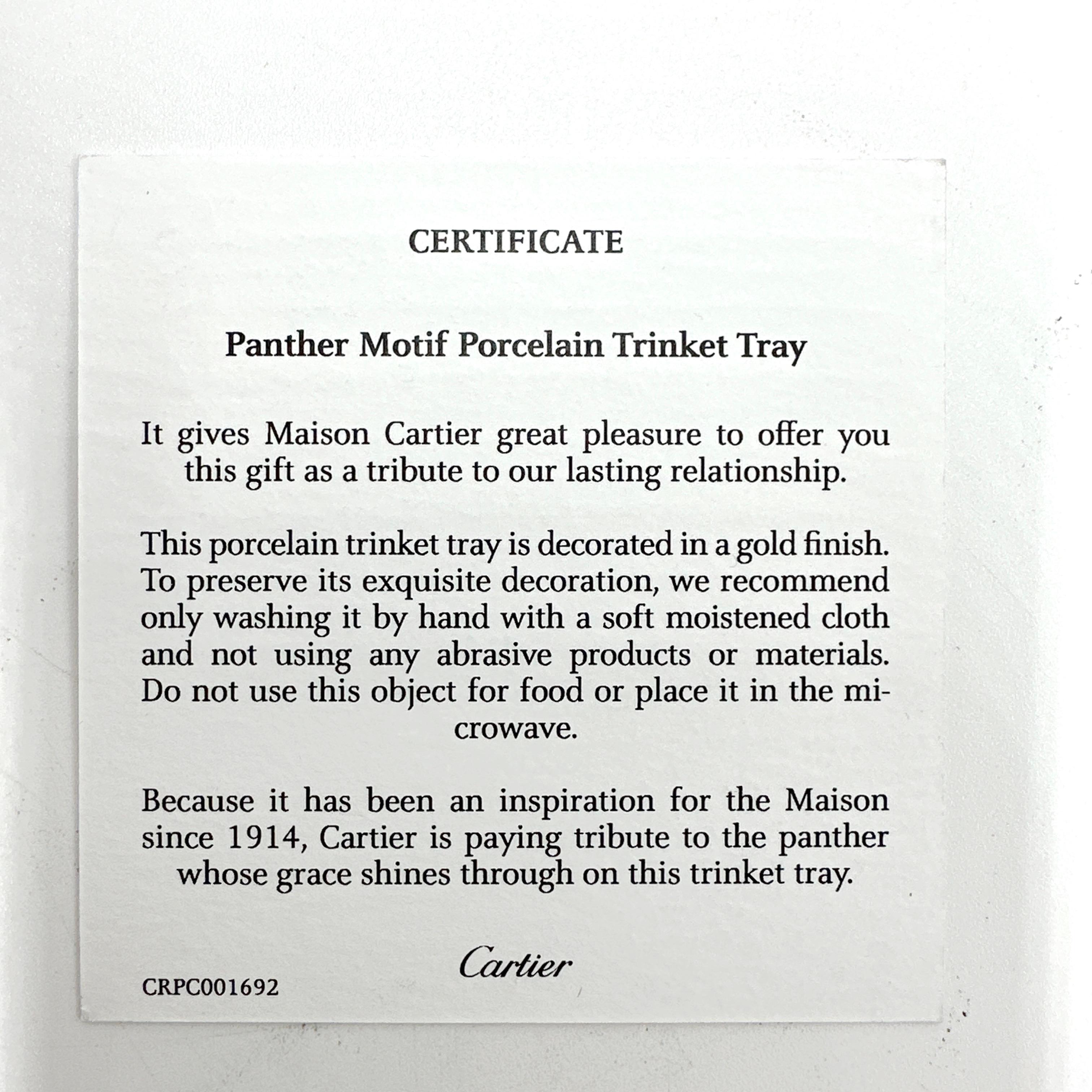 CARTIER Panther Motif Porcelain Trinket Tray 3