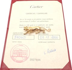 Cartier Panther Onyx Emerald Yellow Gold Pin Brooch