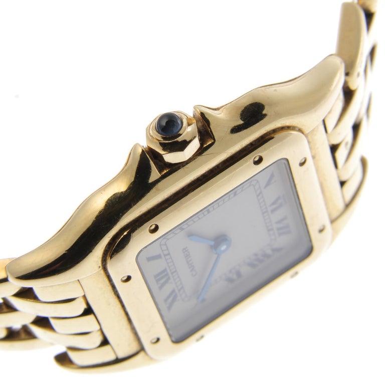 Contemporary Cartier Panther Panthere Bracelet Watch 18 Carat Yellow Gold Case