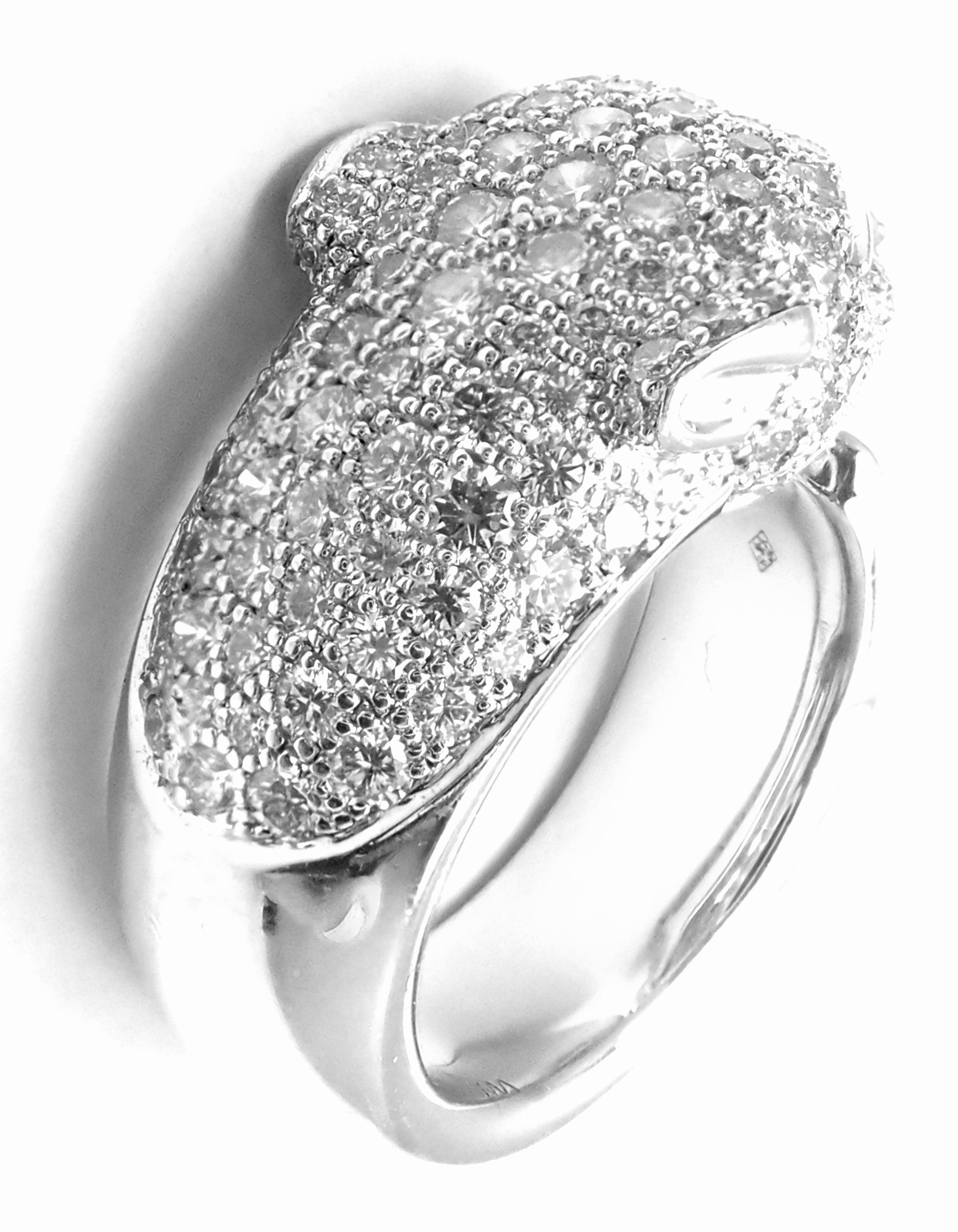 Cartier Panther Panthere Diamant Smaragd Onyx Weißgold Band Ring im Zustand „Hervorragend“ in Southampton, PA